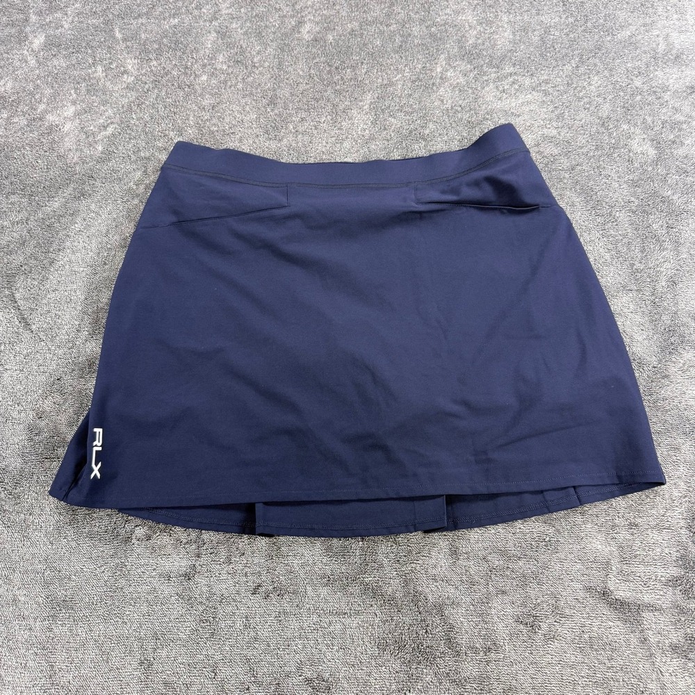 RLX Ralph Lauren Womens Golf Core Skort Navy Blue Pleated Stretch Large NWT $128